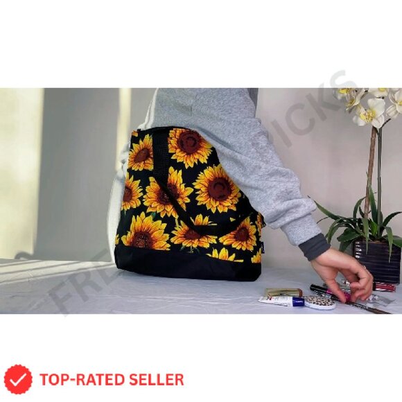 Medium Canvas Tote Bag Zipper Top Closure Attached Coin Purse Practical - Picture 8 of 8